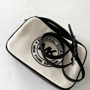Like New Michael Kors leather canvas Crossbody